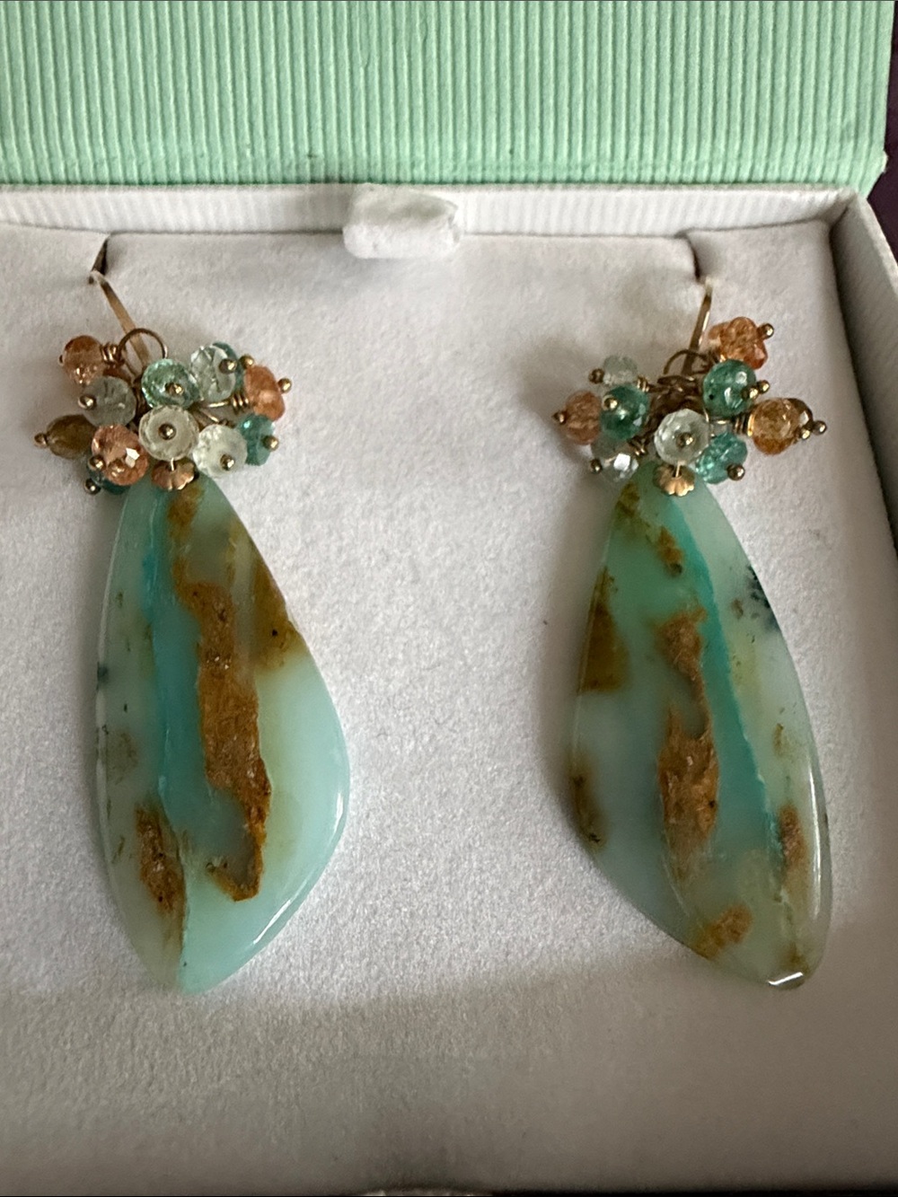 Handcrafted Peruvian Opal and Multi-stone Earrings